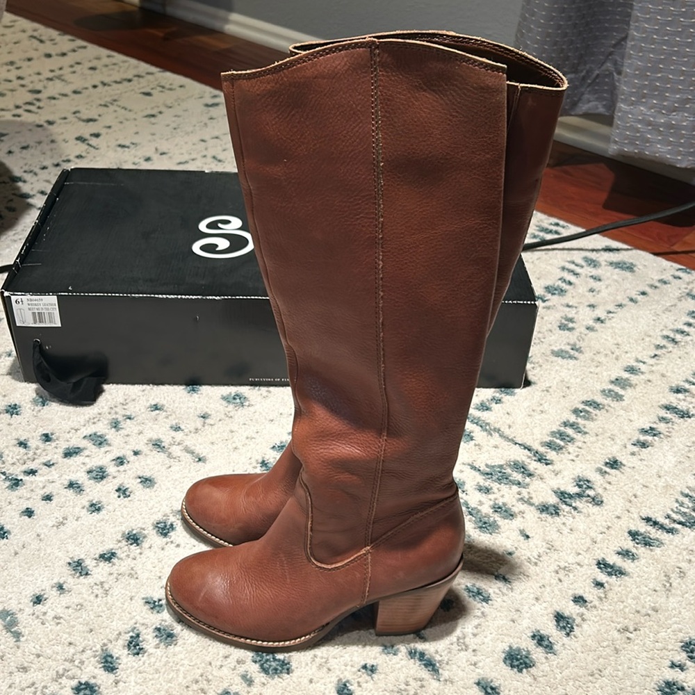 Seychelles Brown Leather Knee-High Heeled Boots